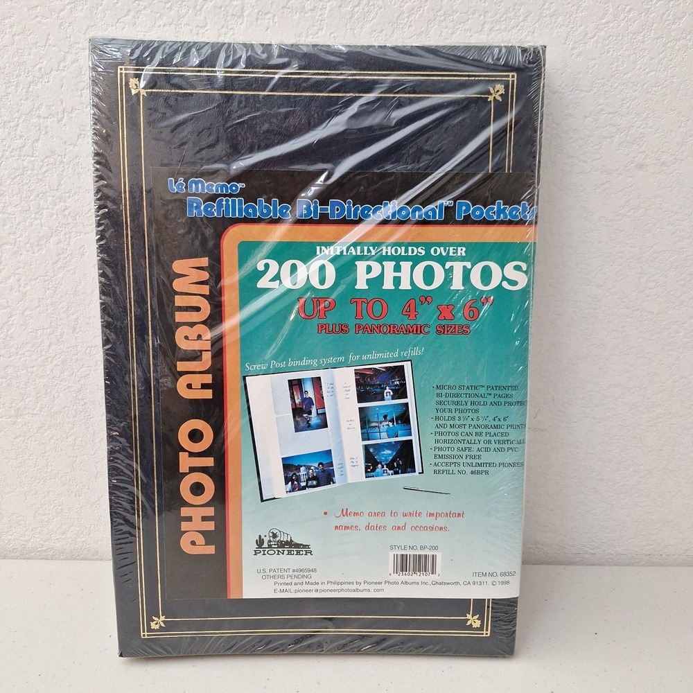 Pioneer Photo Album Blue Leather Grained 200 Photos 4x6 Bi-Directional SEALED